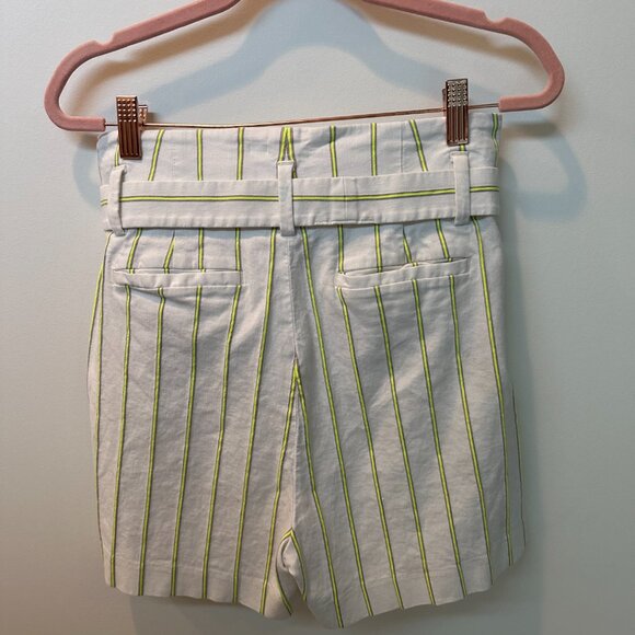 Banana Republic White and Neon Yellow Striped Shorts - Picture 2 of 3